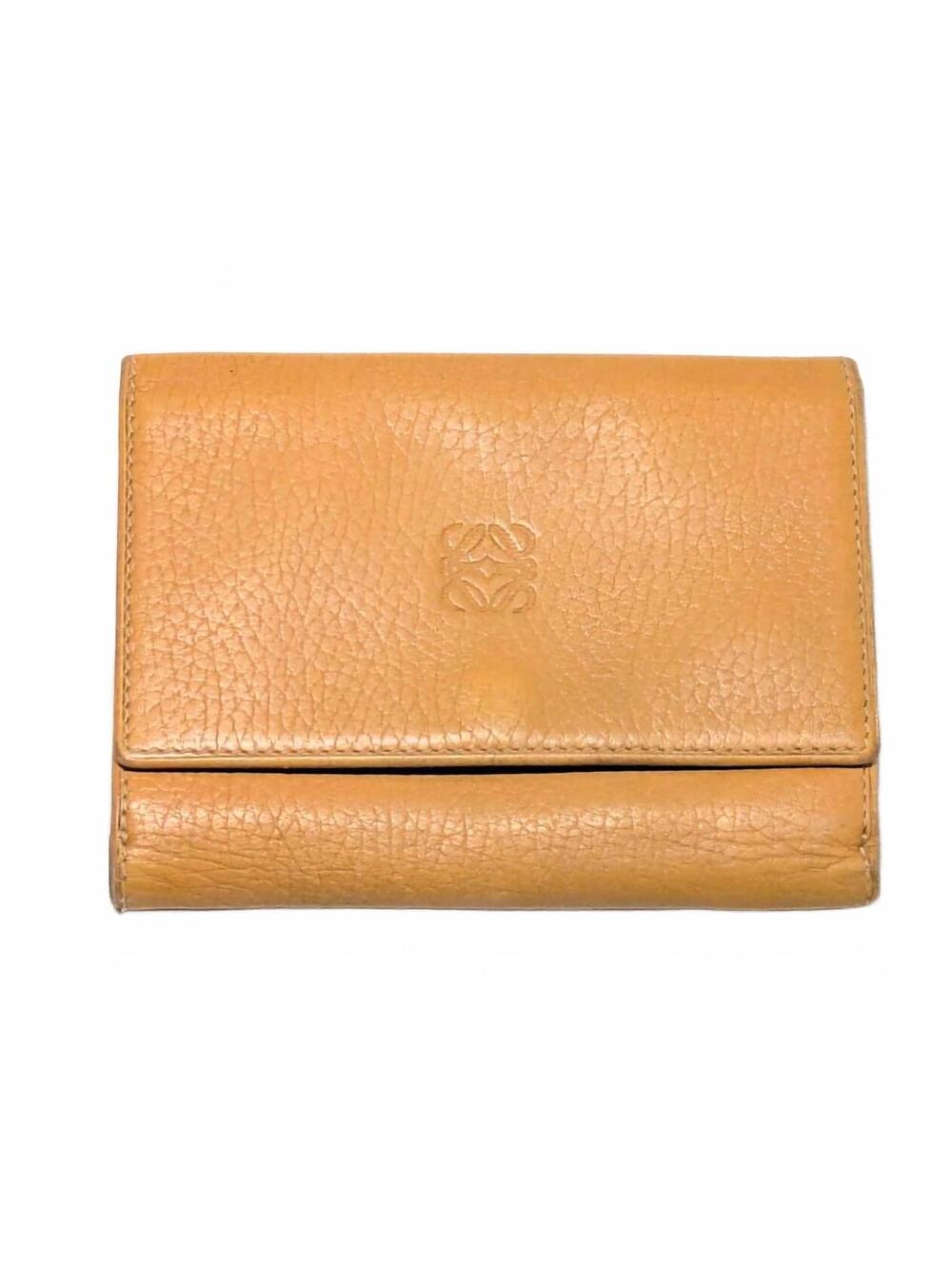 Loewe Caramel Leather Compact Fold Wallet